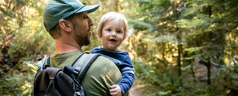 father and son in the outdoors