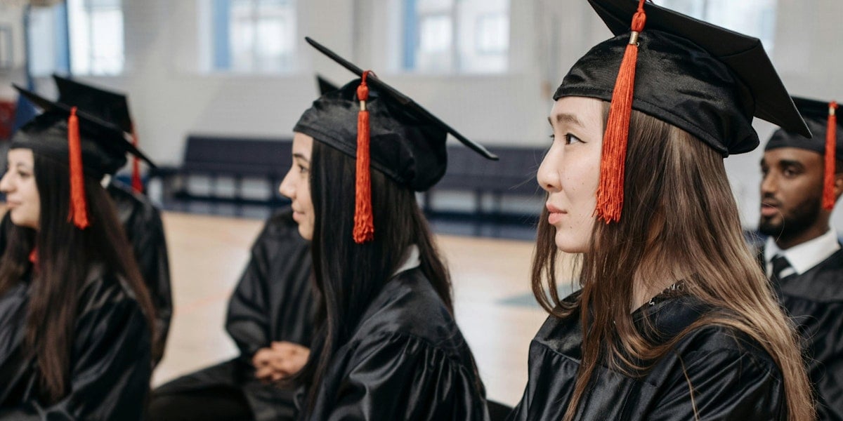 students at graduation