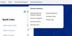 showing business tools menu