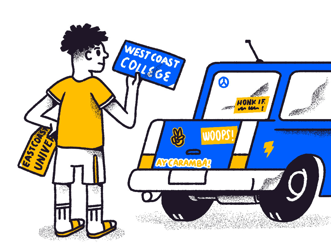 New high school graduate packing up the car to head out for college..