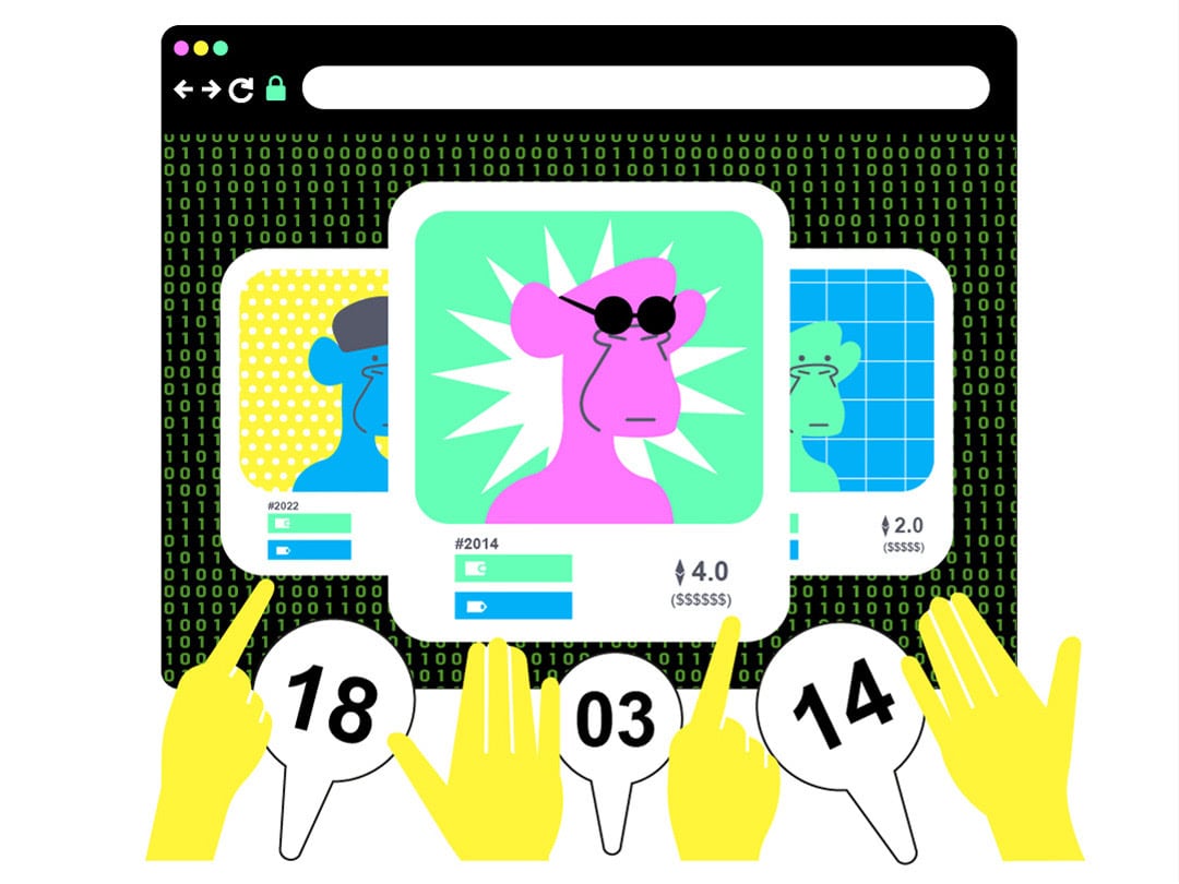 various people auctioning NFTs online various people auctioning NFTs online