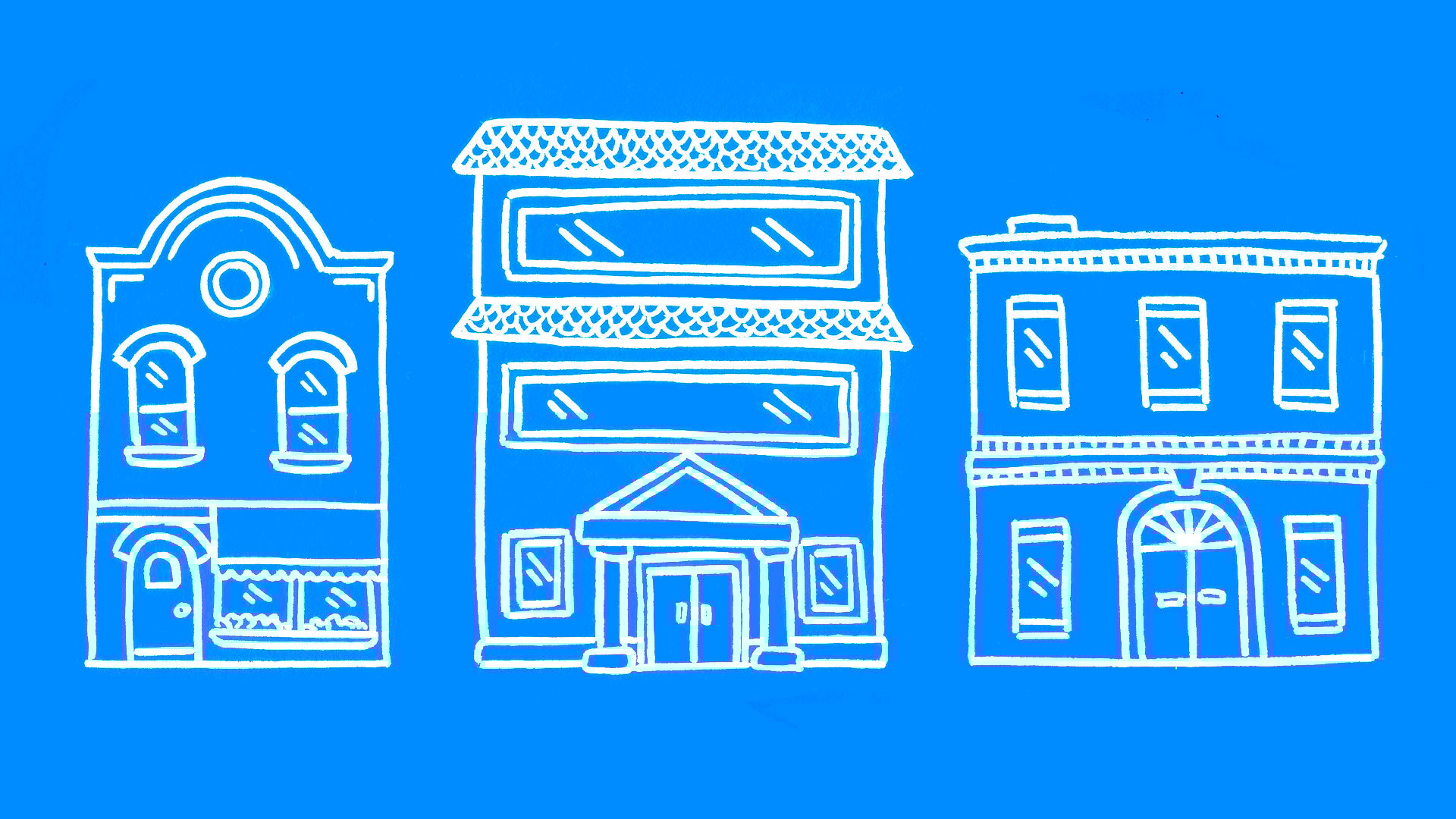 illustration of various buildings